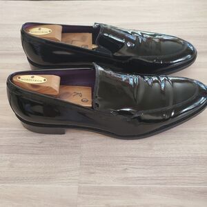 Cole Hann Patent Leathet Shoe Mens 13M Wedding Tuxedo Dressy Black Tie Shiny